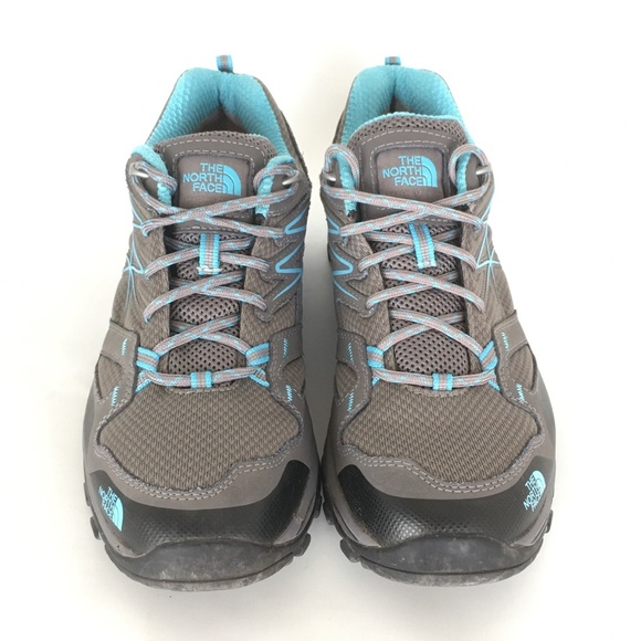 The North Face Women's Hedgehog GoreTex Hiking Shoes Size 9 Gray Blue Sneakers - Picture 5 of 10